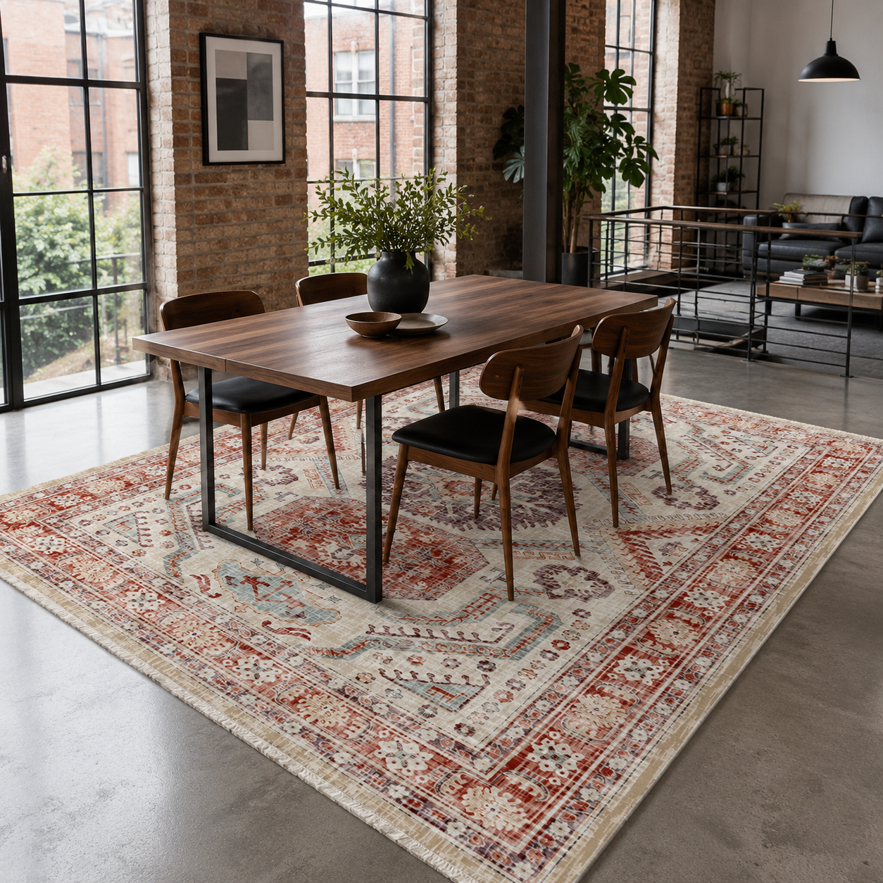RW7109 washable chenille rug texture and pattern detail