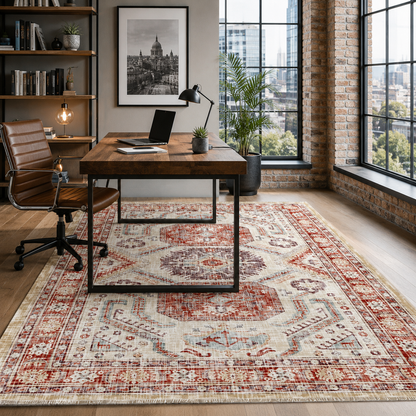RW7109 washable chenille rug texture and pattern detail