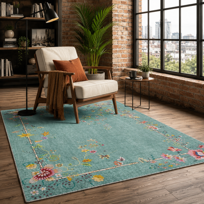 RW7113 washable chenille rug texture and pattern detail