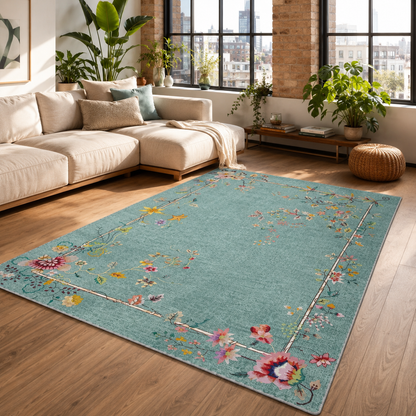 RW7113 washable chenille rug texture and pattern detail