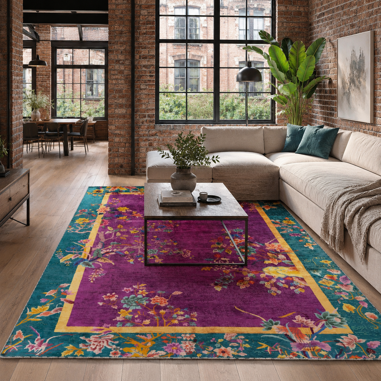 RW7115 washable chenille area rug
