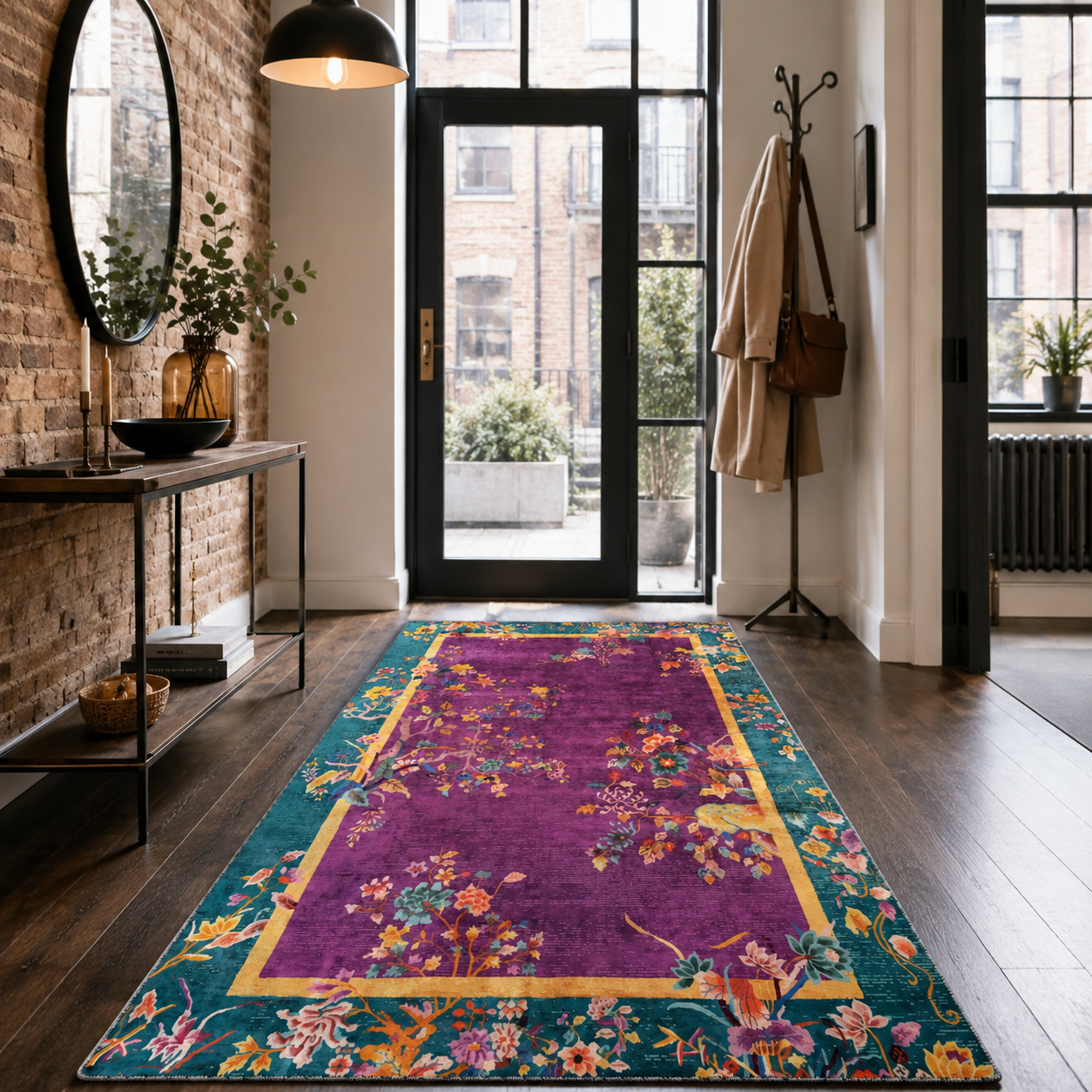 RW7115 washable chenille rug texture and pattern detail