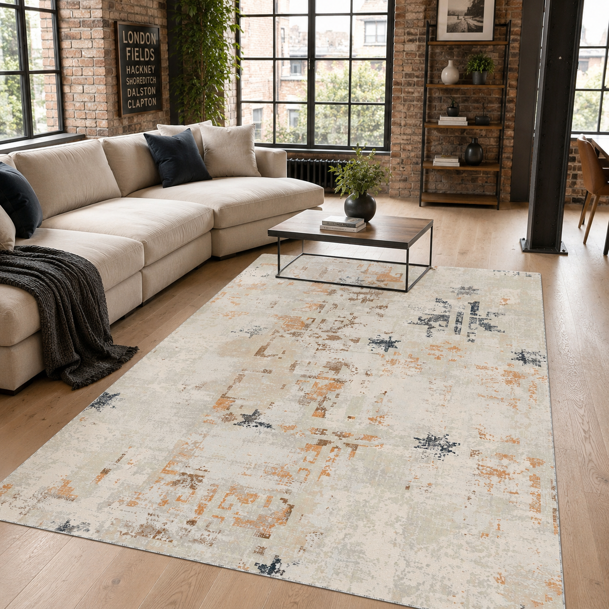 RW7116 washable chenille rug texture and pattern detail