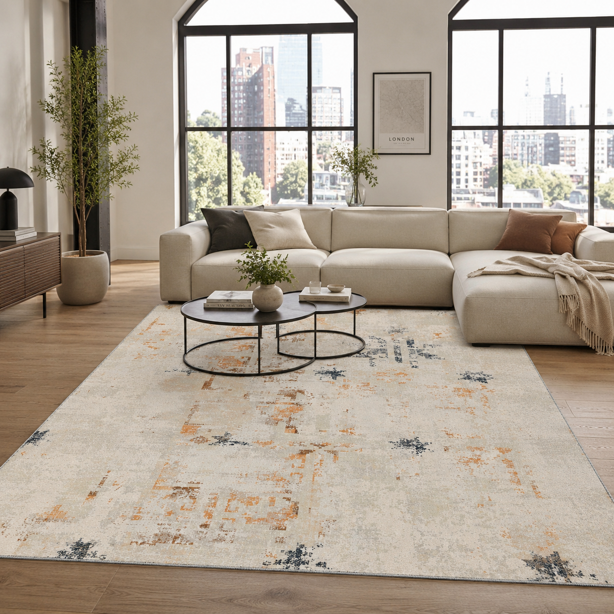 RW7116 washable chenille rug texture and pattern detail