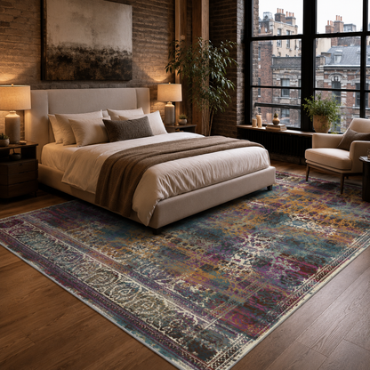 RW7118 washable chenille rug texture and pattern detail