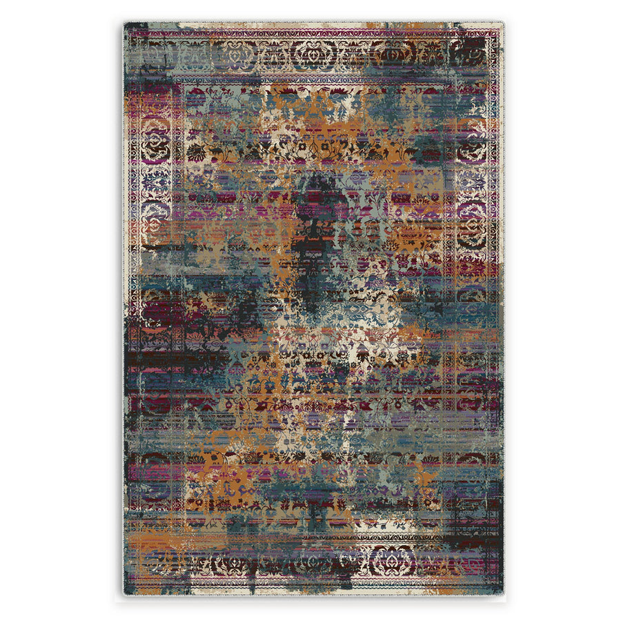 Gallery Medallion Golden Traditional Washable Rug