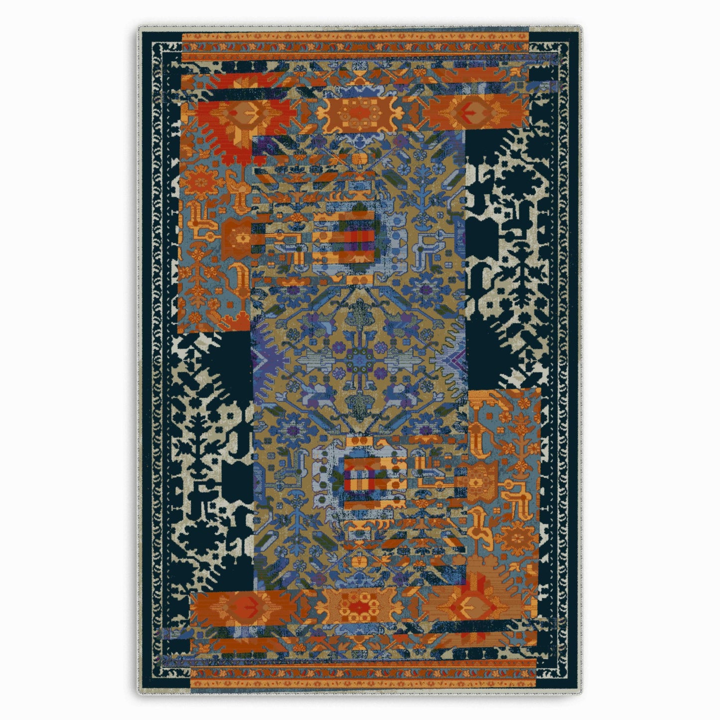 RW7119 washable chenille area rug viewed from above
