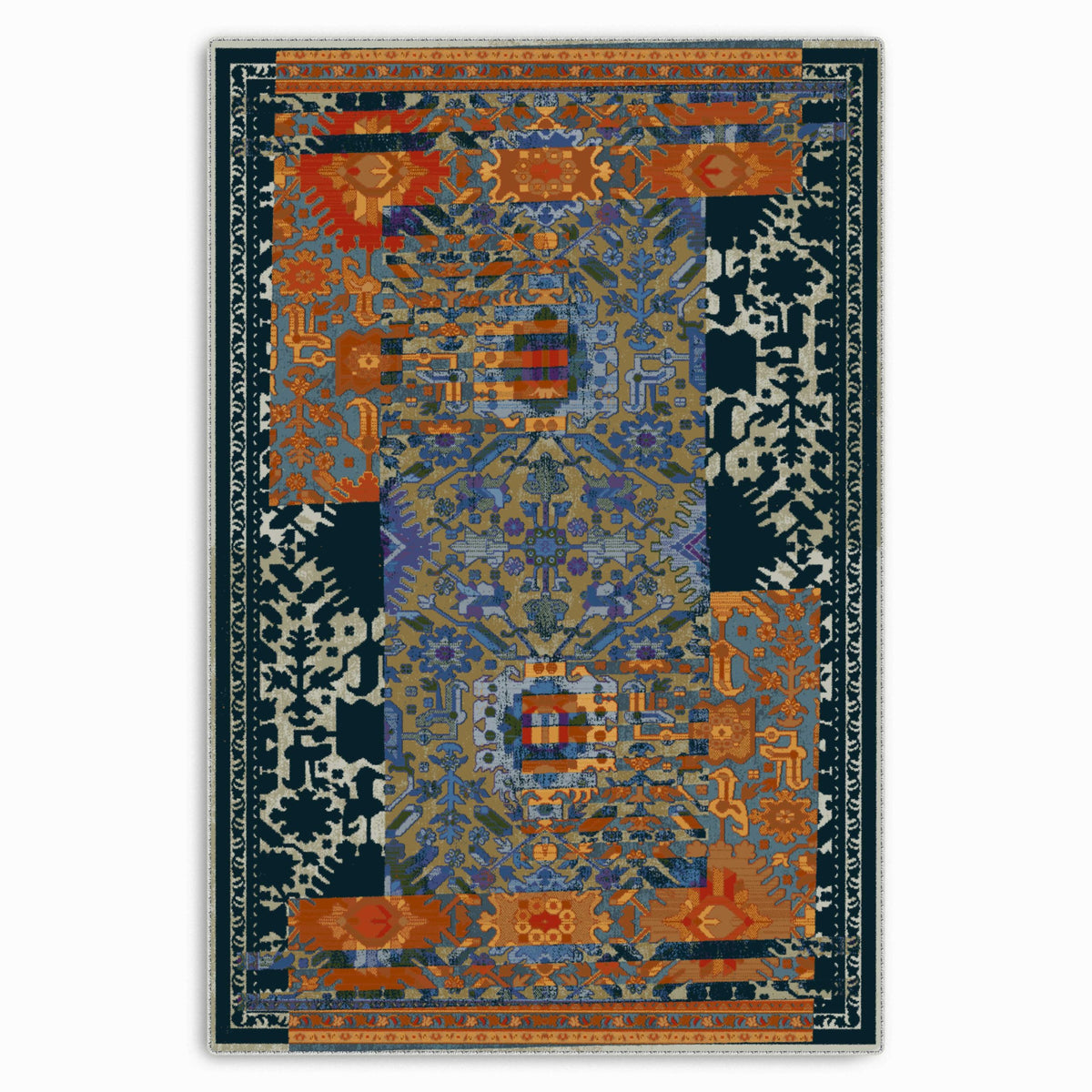 RW7119 washable chenille area rug viewed from above