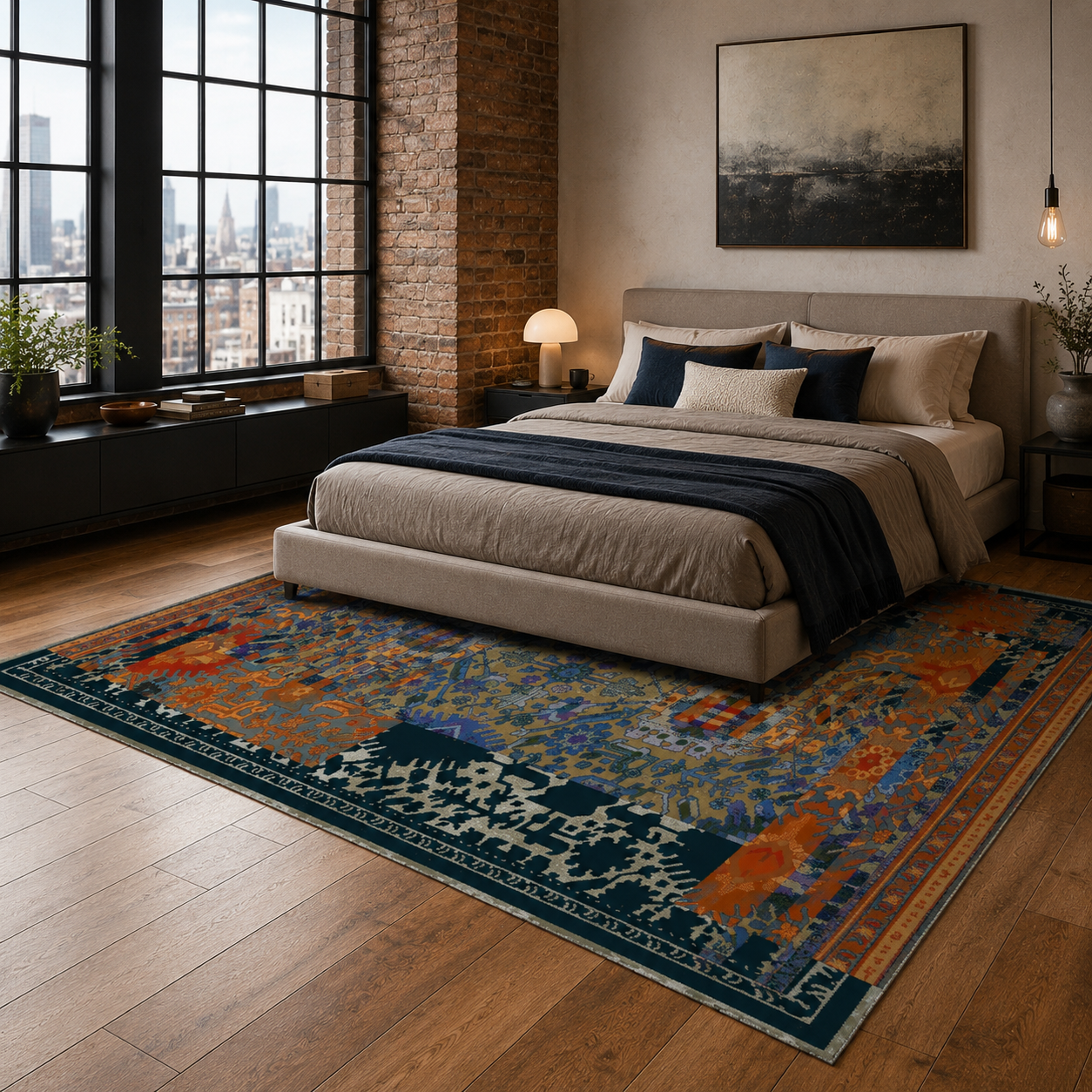 RW7119 washable chenille rug texture and pattern detail