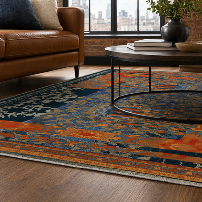RW7119 washable chenille rug texture and pattern detail