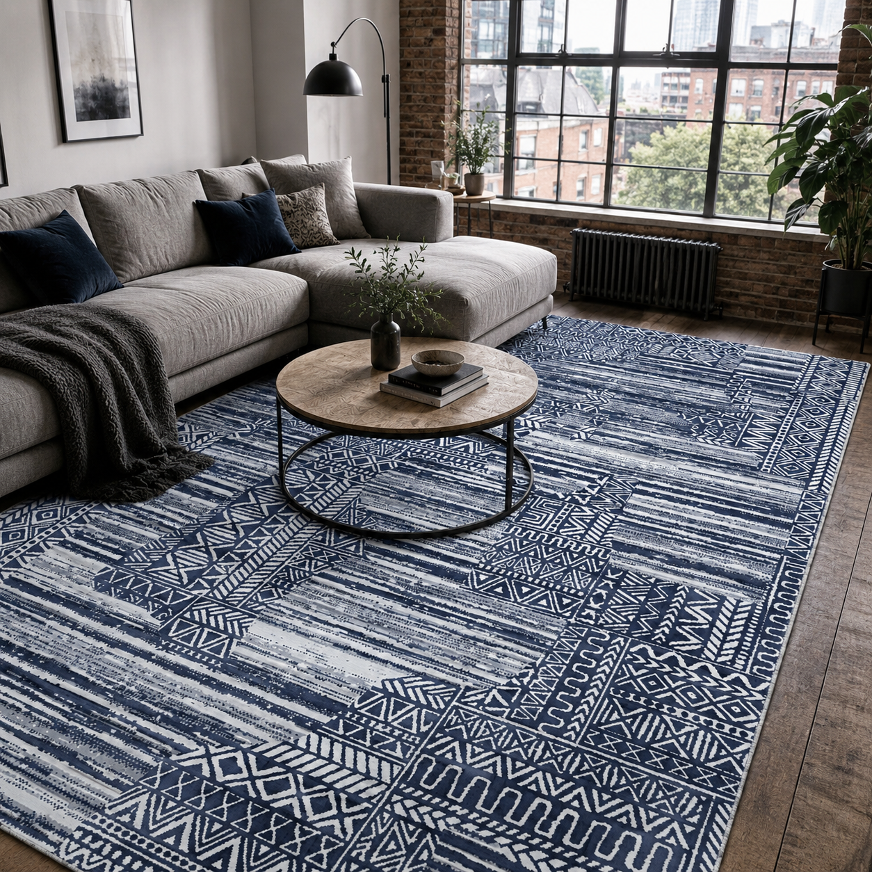 RW7120 washable chenille rug texture and pattern detail