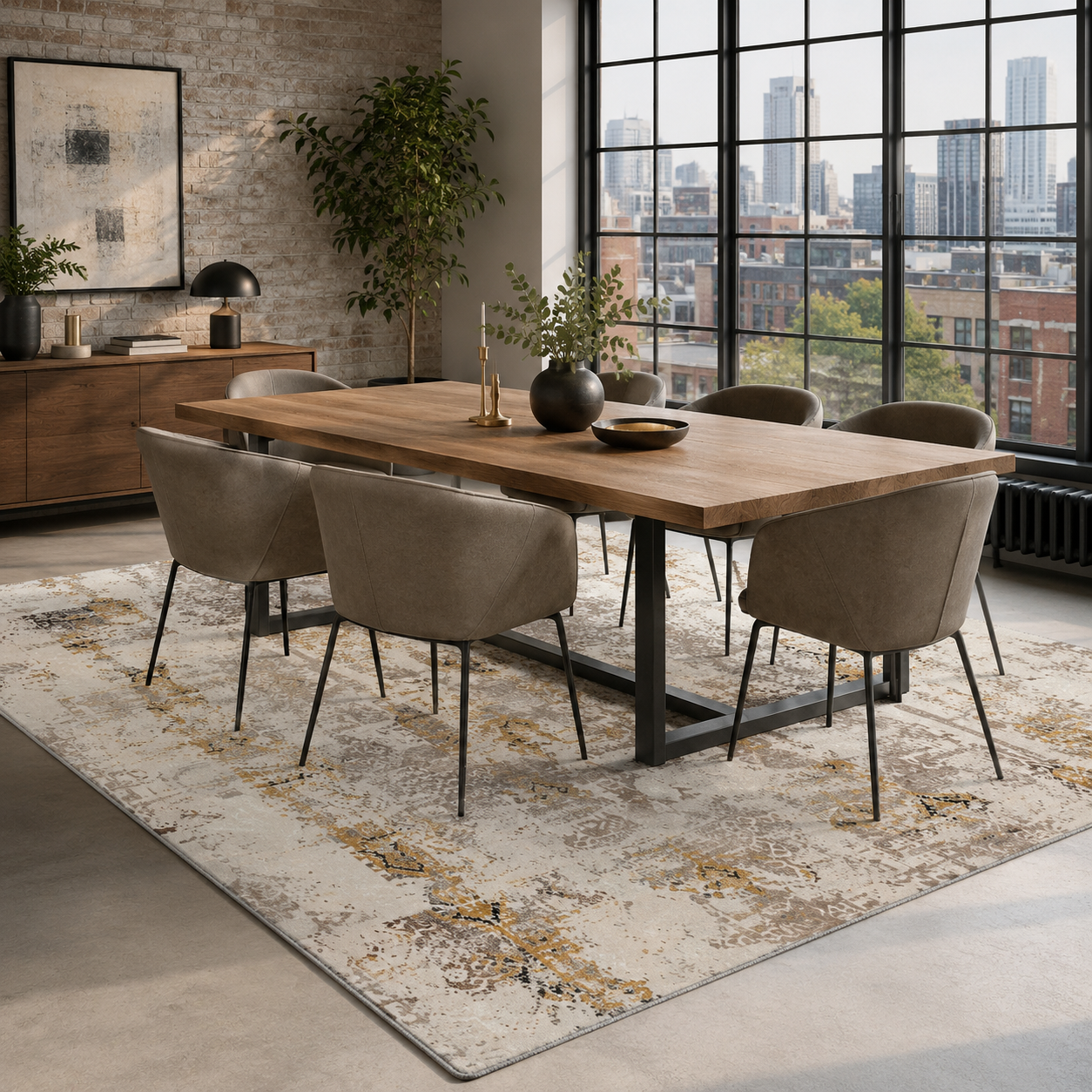 RW7121 washable chenille rug texture and pattern detail