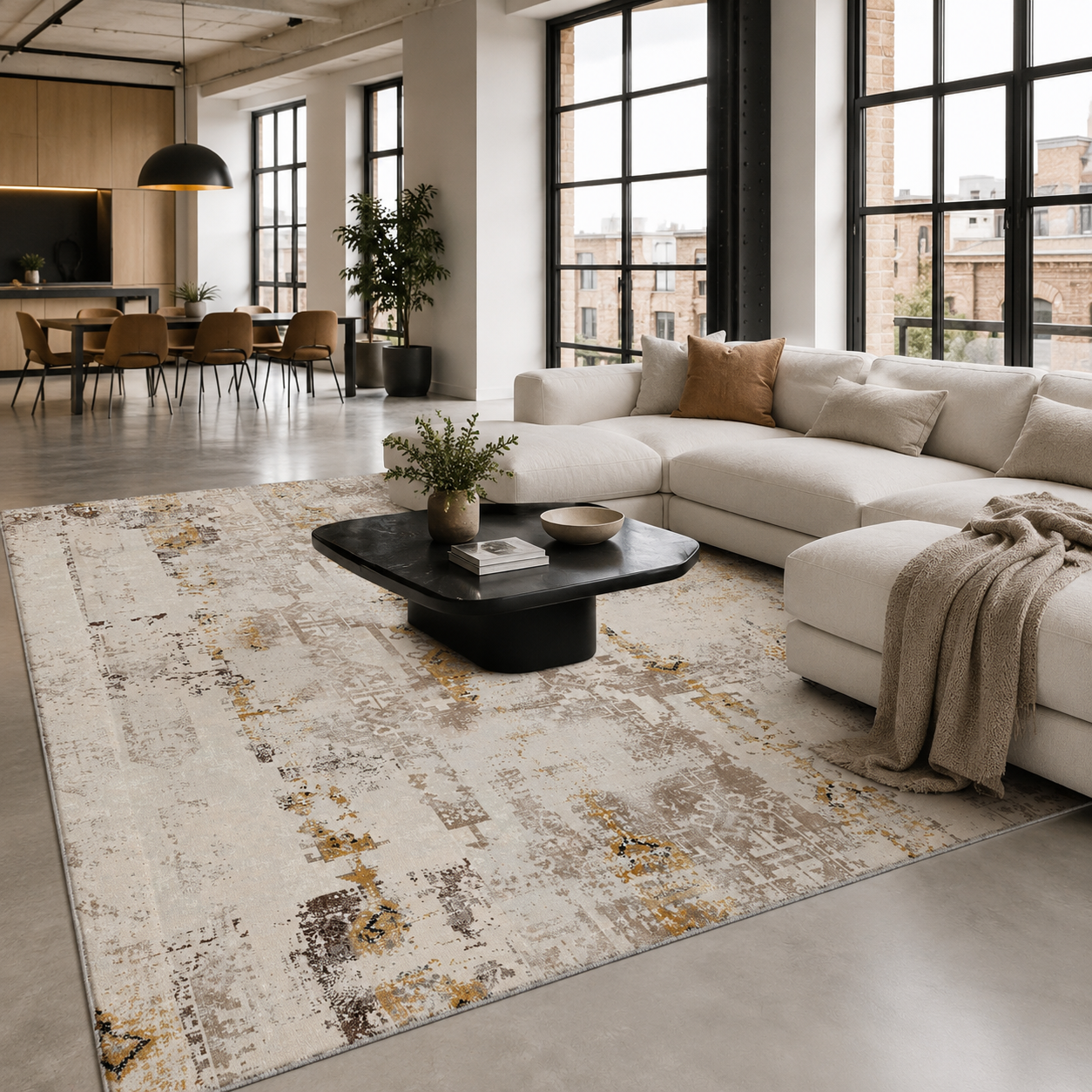 RW7121 washable chenille rug texture and pattern detail