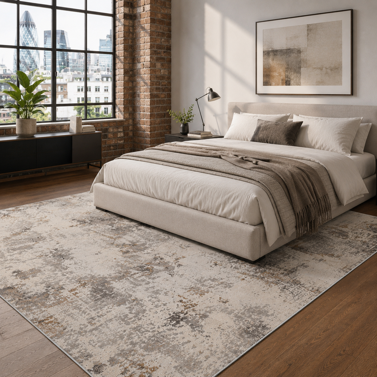 RW7122 washable chenille rug texture and pattern detail