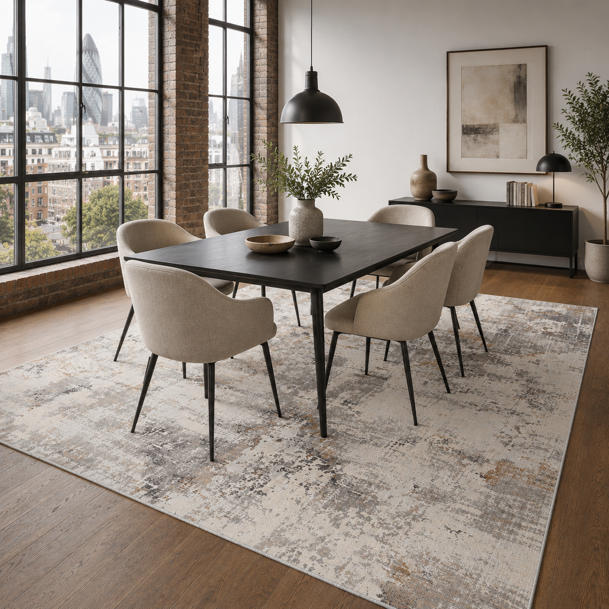 RW7122 washable chenille rug texture and pattern detail