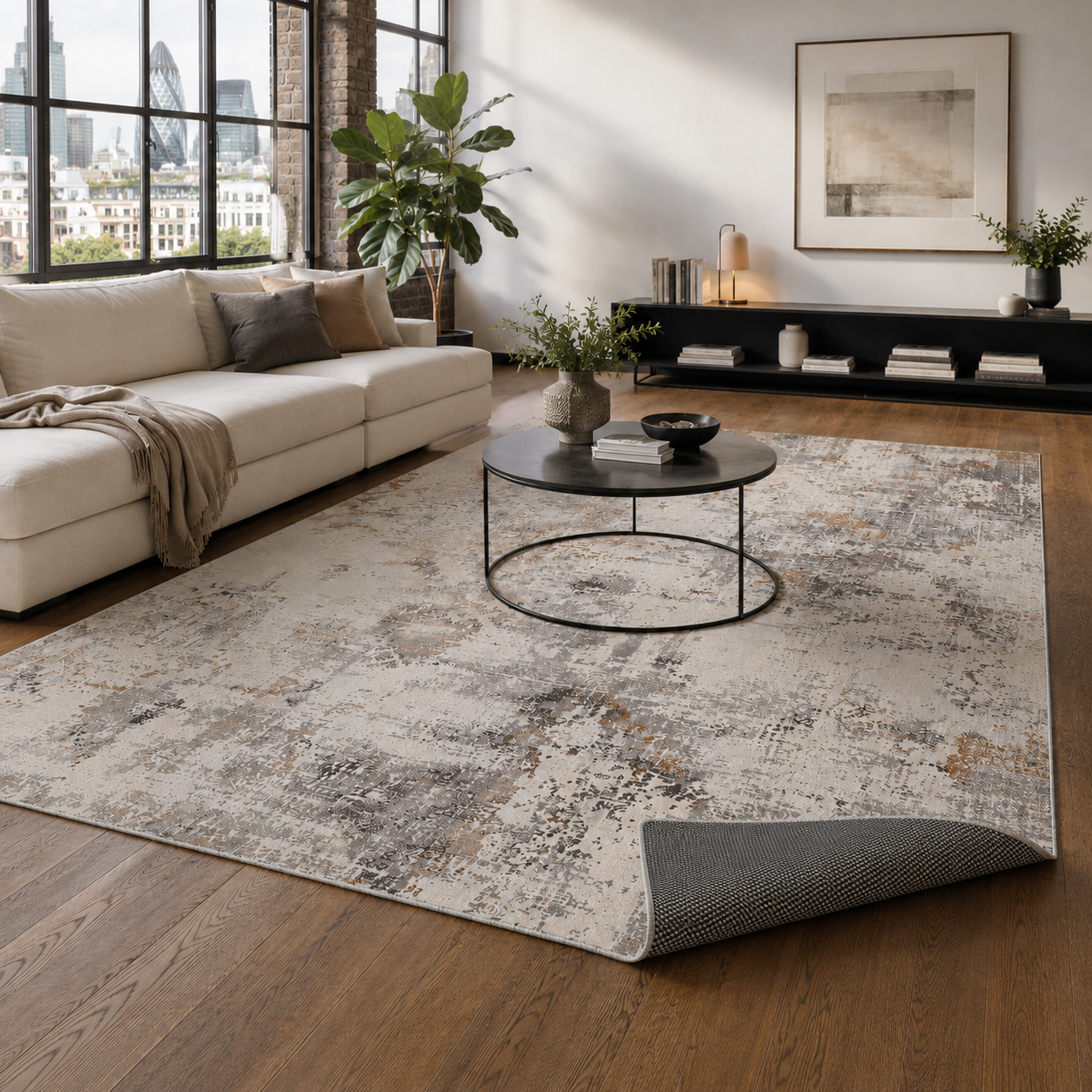 RW7122 washable chenille rug texture and pattern detail