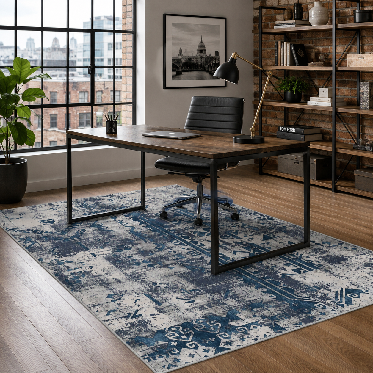 RW7123 washable chenille rug texture and pattern detail