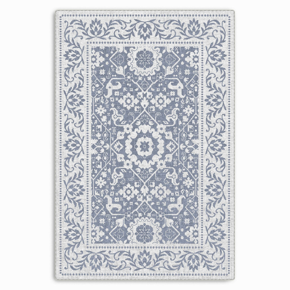 RW7124 washable chenille area rug viewed from above