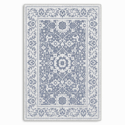 RW7124 washable chenille area rug viewed from above