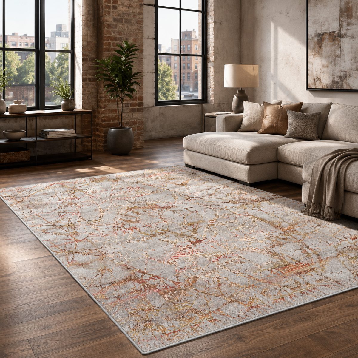 RW7125 washable chenille rug texture and pattern detail