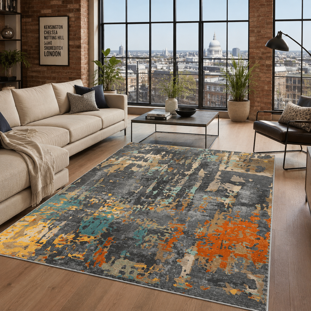 RW7126 washable chenille rug texture and pattern detail