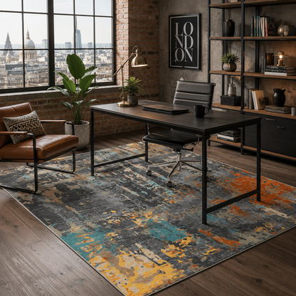 RW7126 washable chenille rug texture and pattern detail