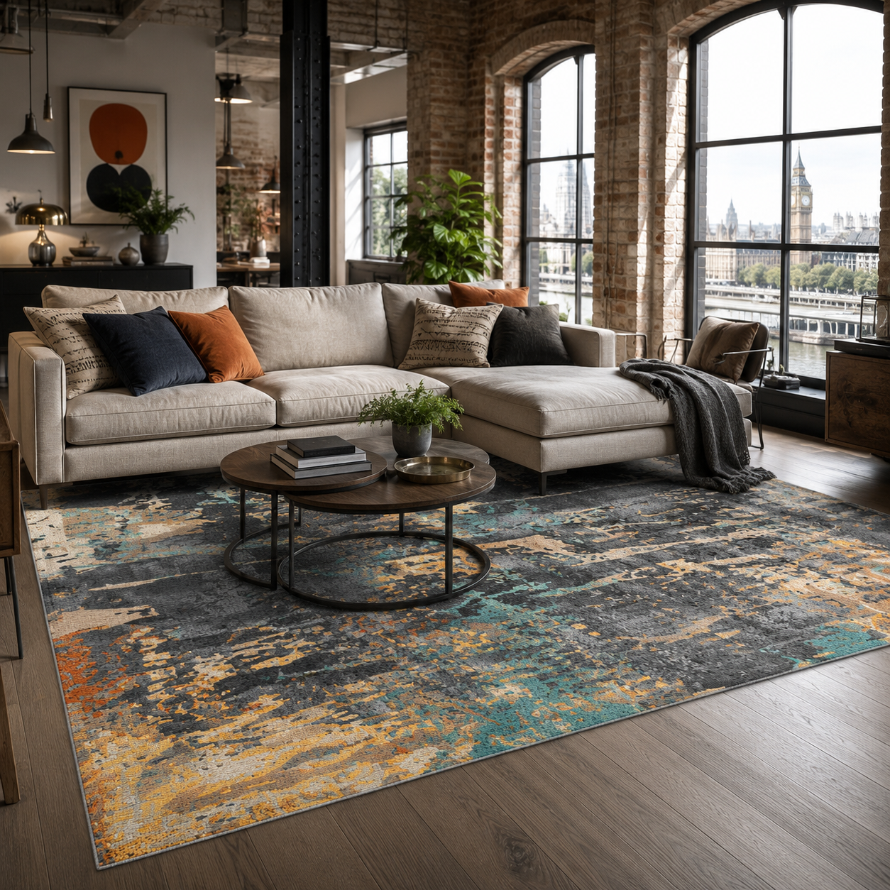 RW7126 washable chenille rug texture and pattern detail