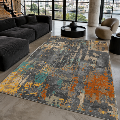RW7126 washable chenille rug texture and pattern detail