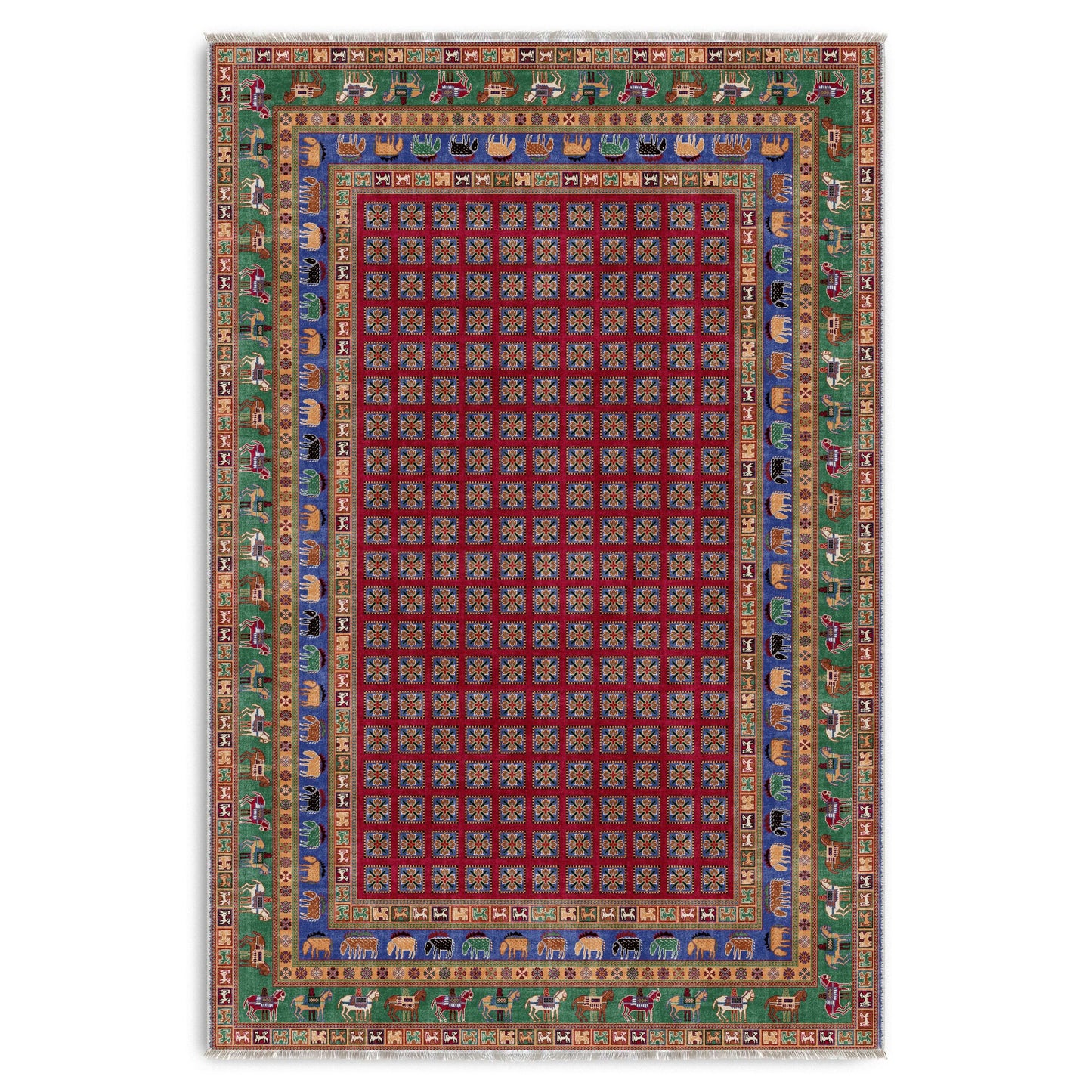 RW7128 washable chenille area rug viewed from above