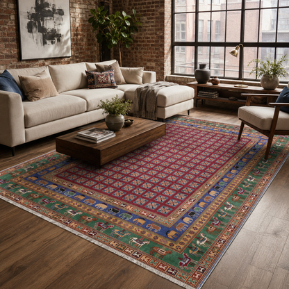 RW7128 washable chenille rug texture and pattern detail