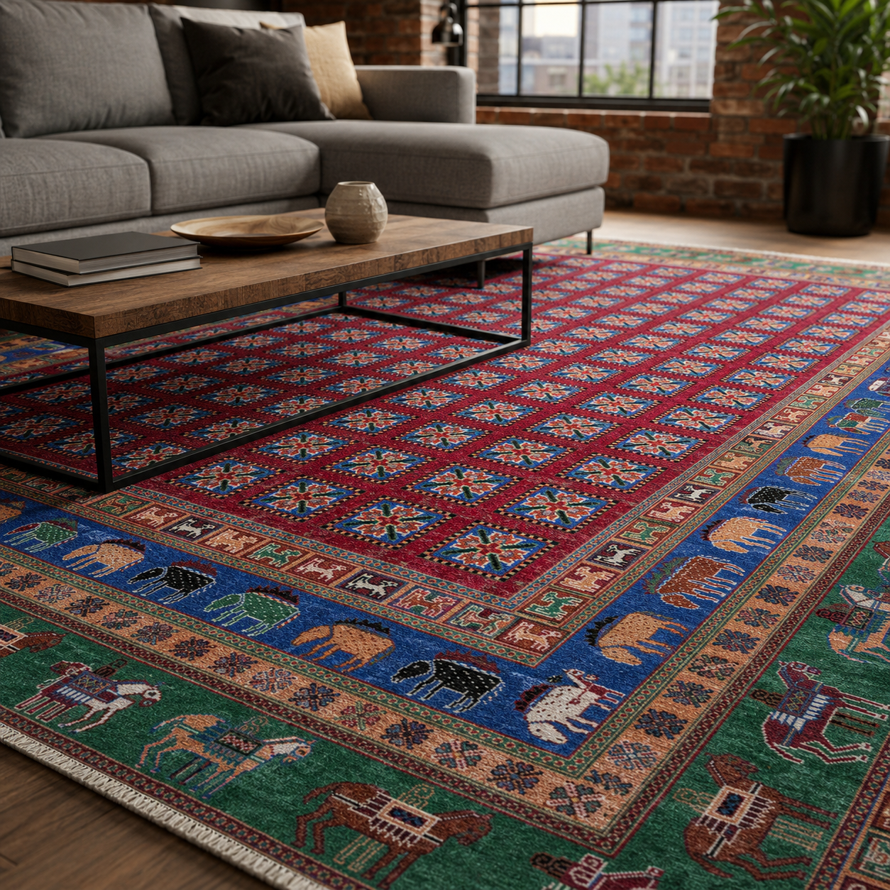 RW7128 washable chenille rug texture and pattern detail