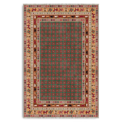 RW7129 washable chenille area rug viewed from above