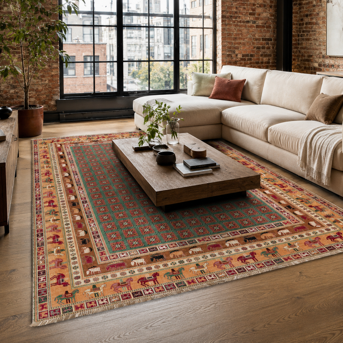 RW7129 washable chenille rug texture and pattern detail