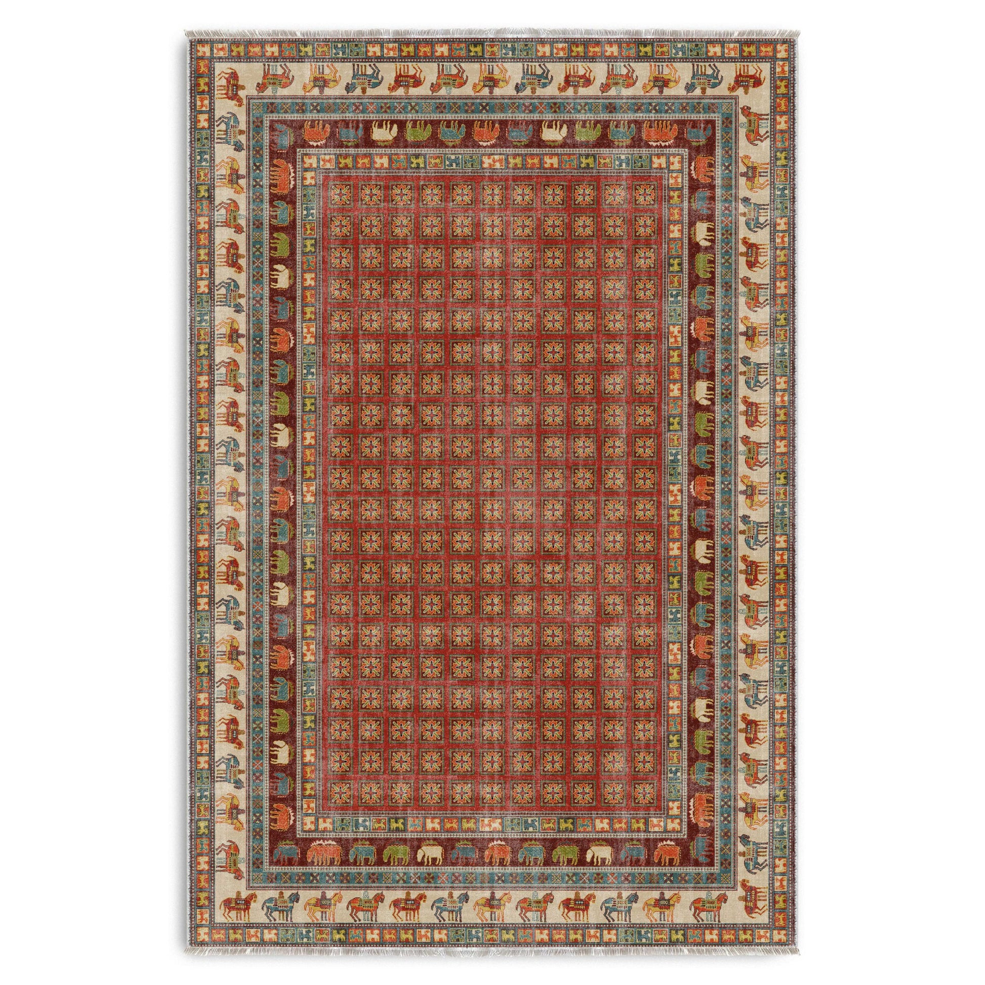 RW7130 washable chenille area rug viewed from above