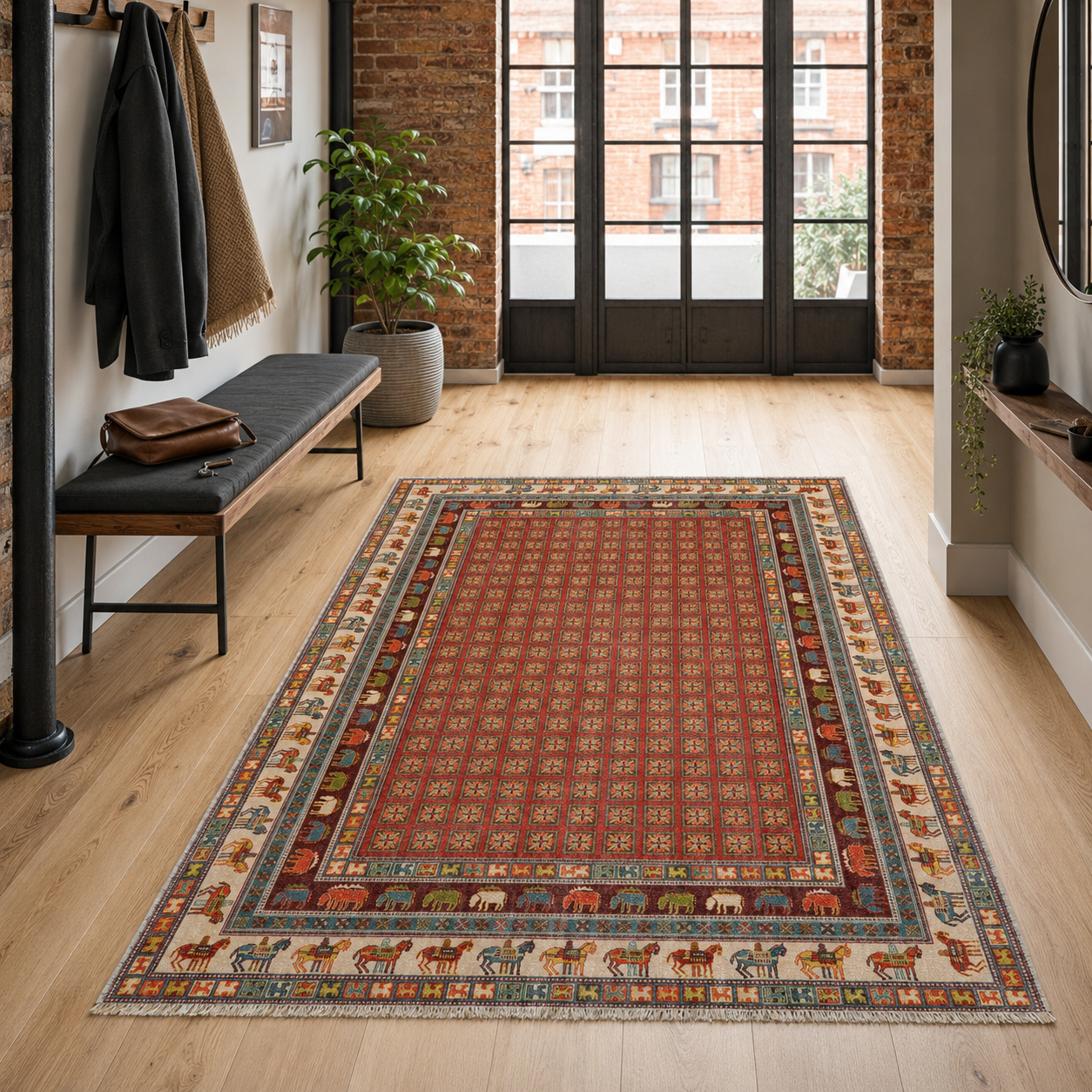 RW7130 washable chenille rug texture and pattern detail