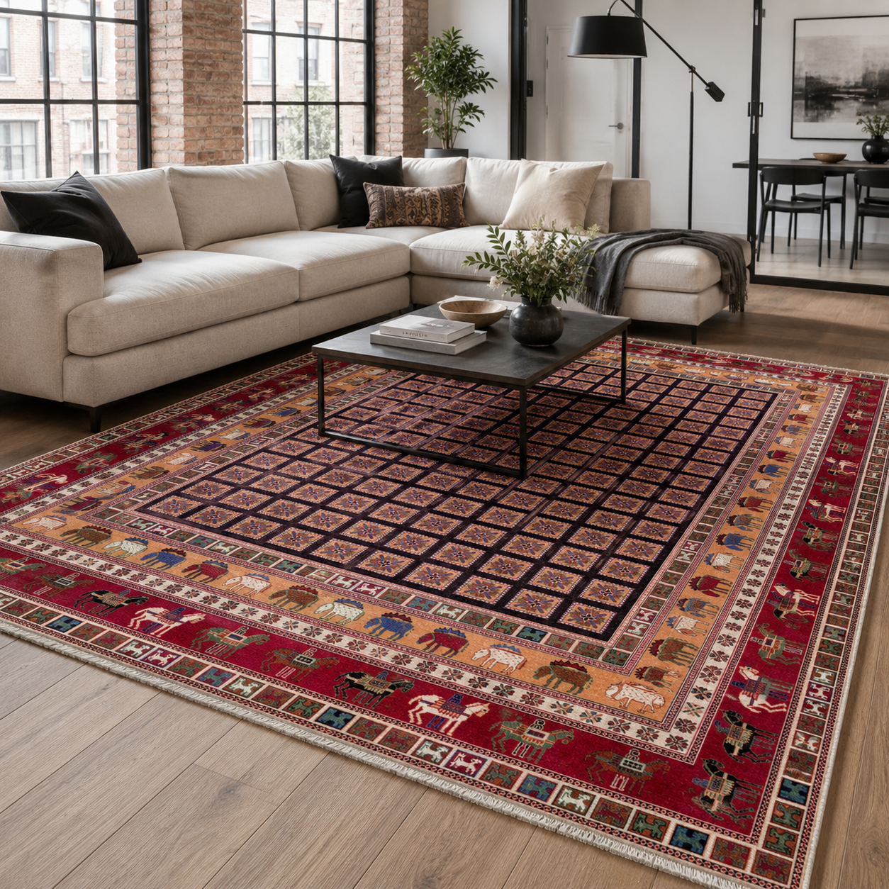 RW7131 washable chenille rug texture and pattern detail