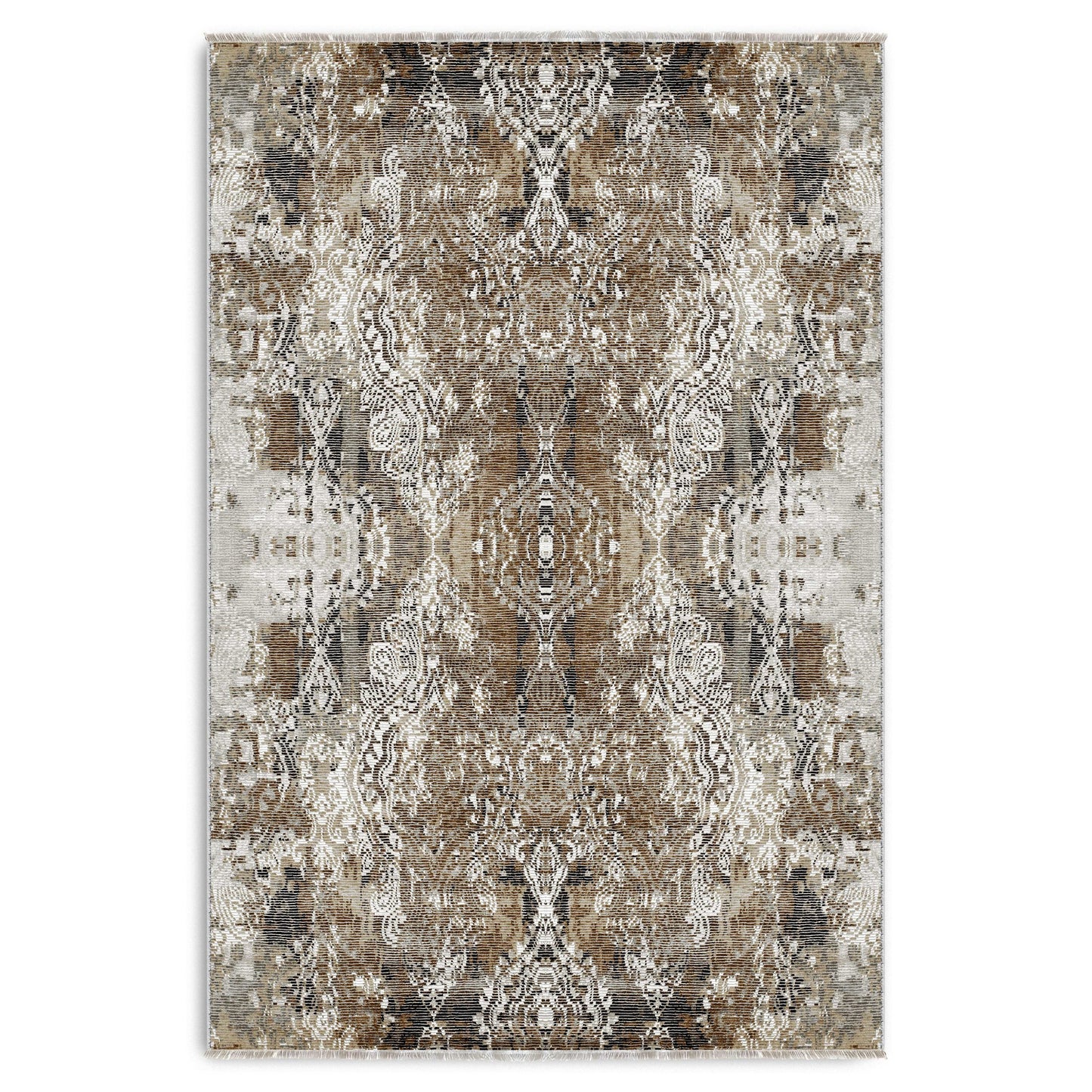 RW7132 washable chenille area rug viewed from above