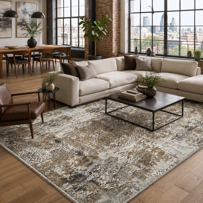 RW7132 washable chenille rug texture and pattern detail