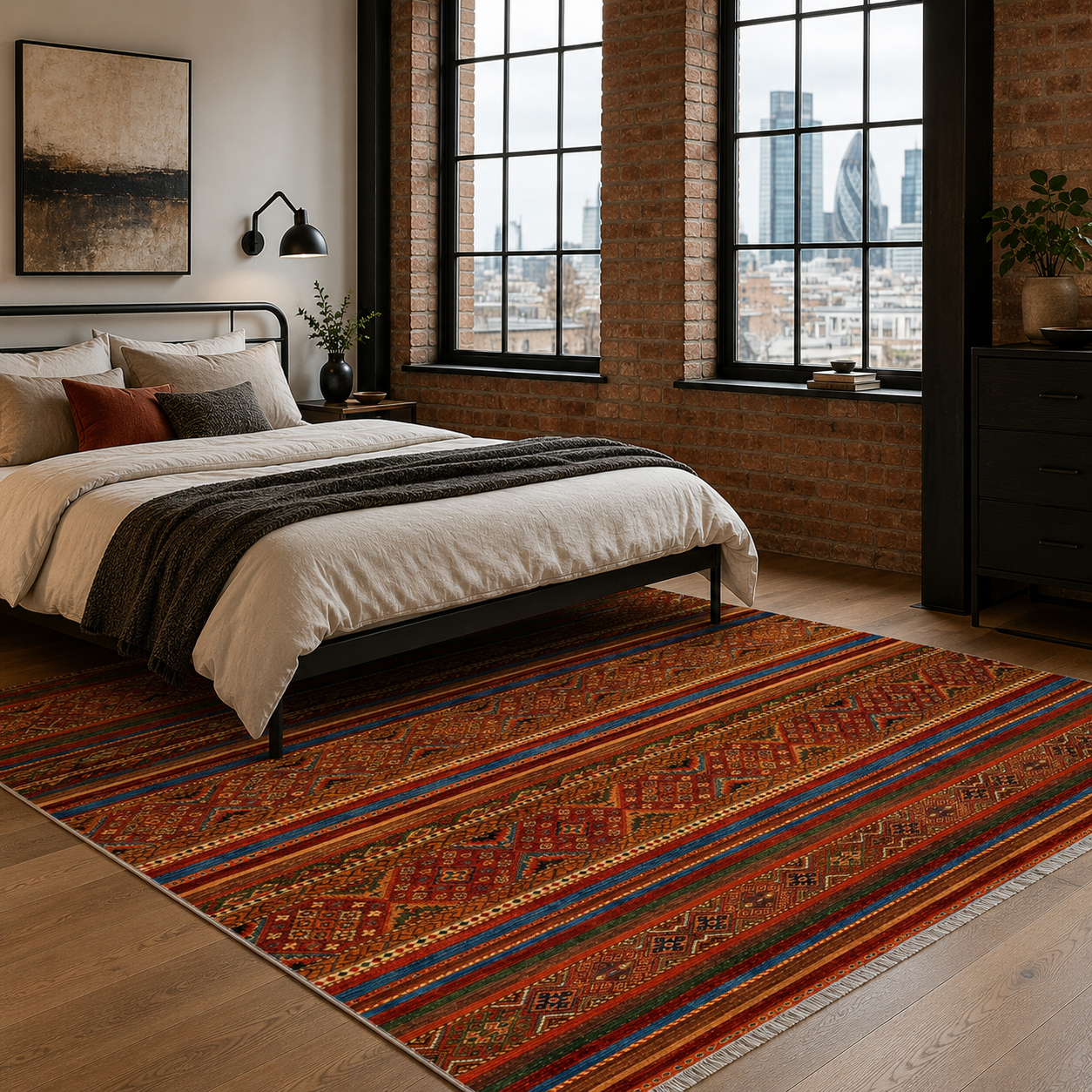 RW7133 washable chenille rug texture and pattern detail