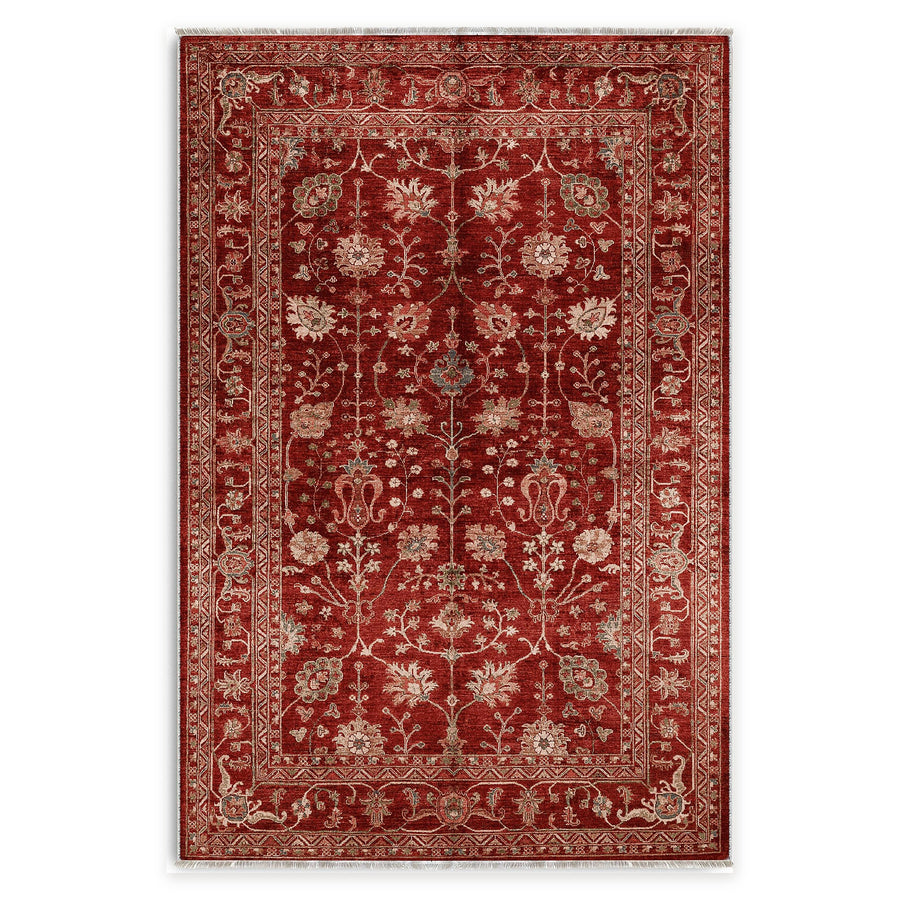 Talish Granat Tribal Waschbarer Teppich
