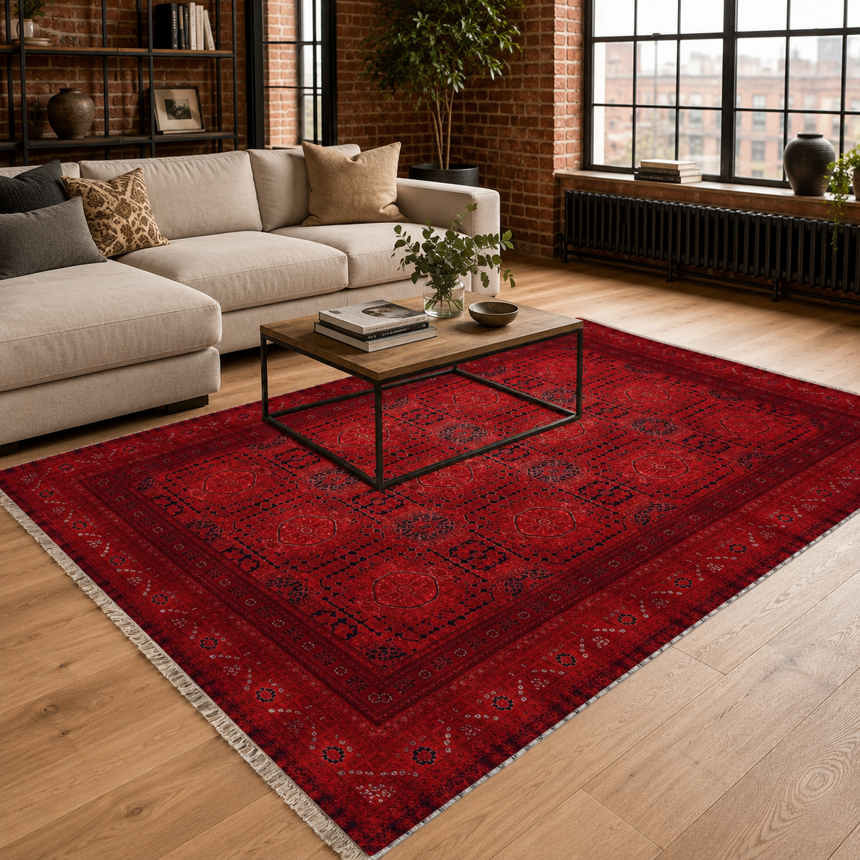 RW7136 washable chenille rug texture and pattern detail