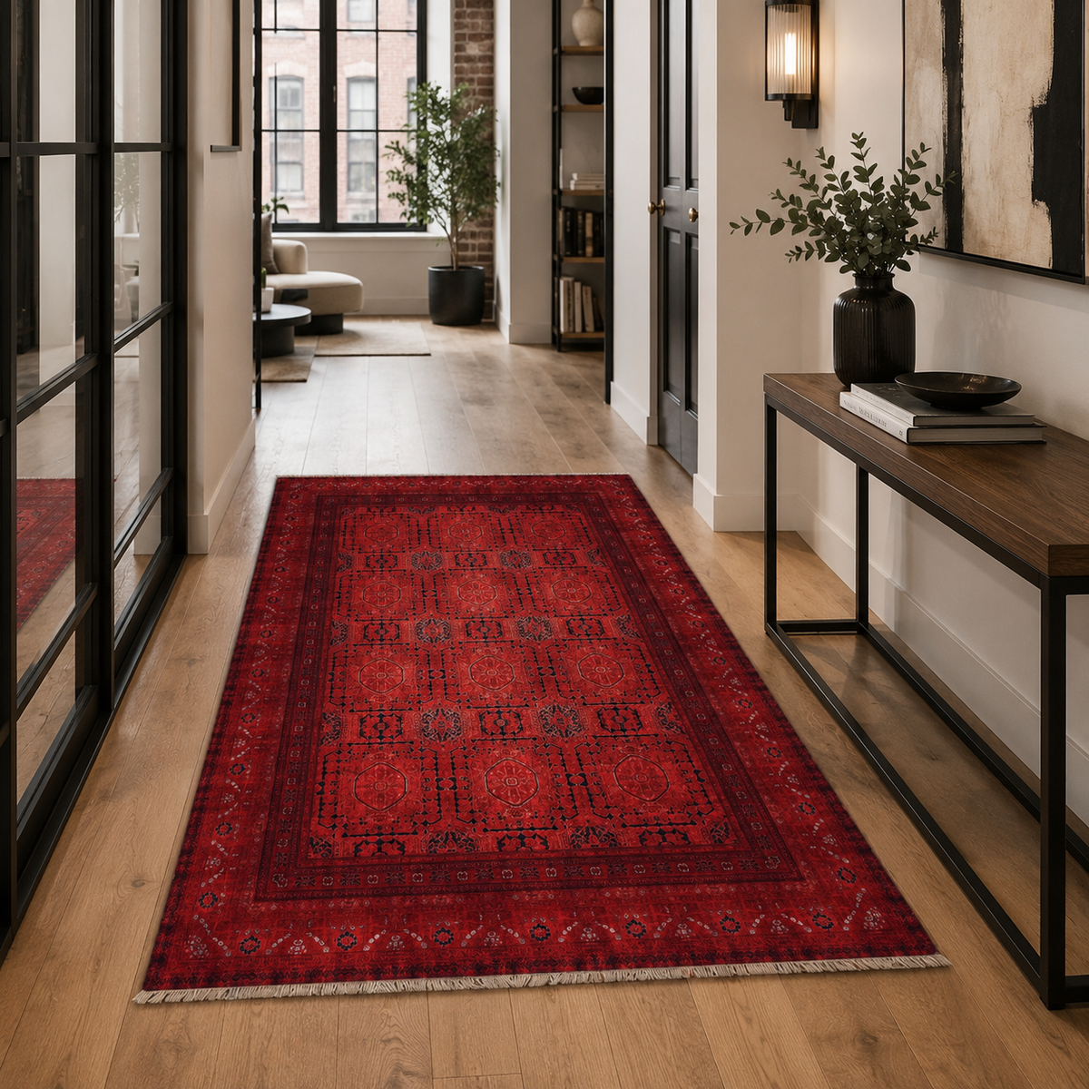 RW7136 washable chenille rug texture and pattern detail