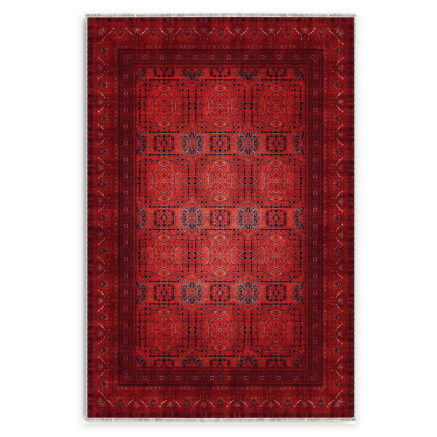 Lantern Heritage Deep Red Washable Rug