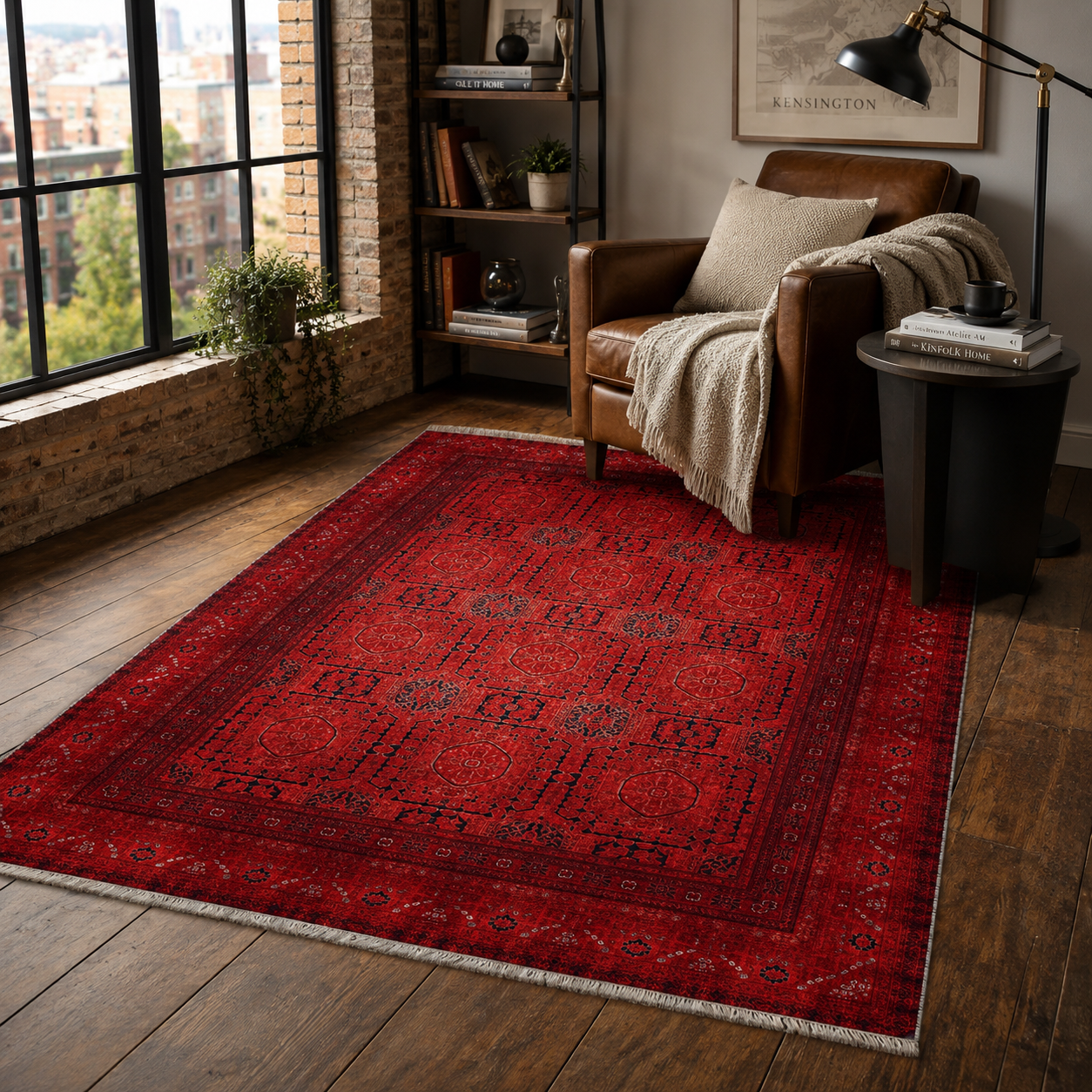 RW7137 washable chenille rug texture and pattern detail