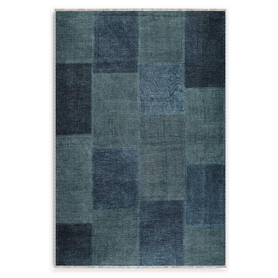 Painted Heritage Indigo Blue Washable Rug