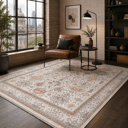 RW7144 washable chenille rug texture and pattern detail