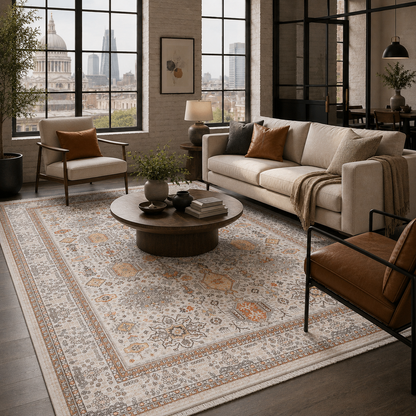 RW7144 washable chenille rug texture and pattern detail