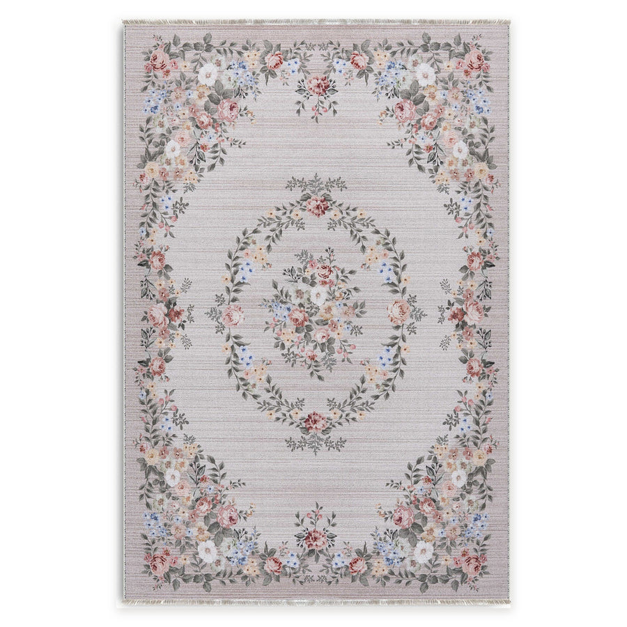 Ersari Creme Tribal Waschbarer Teppich