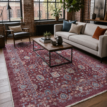 RW7146 washable chenille rug texture and pattern detail