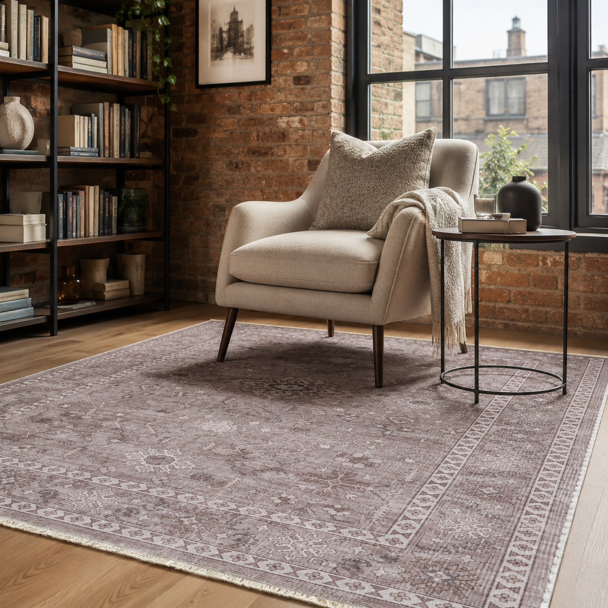 RW7148 washable chenille rug texture and pattern detail